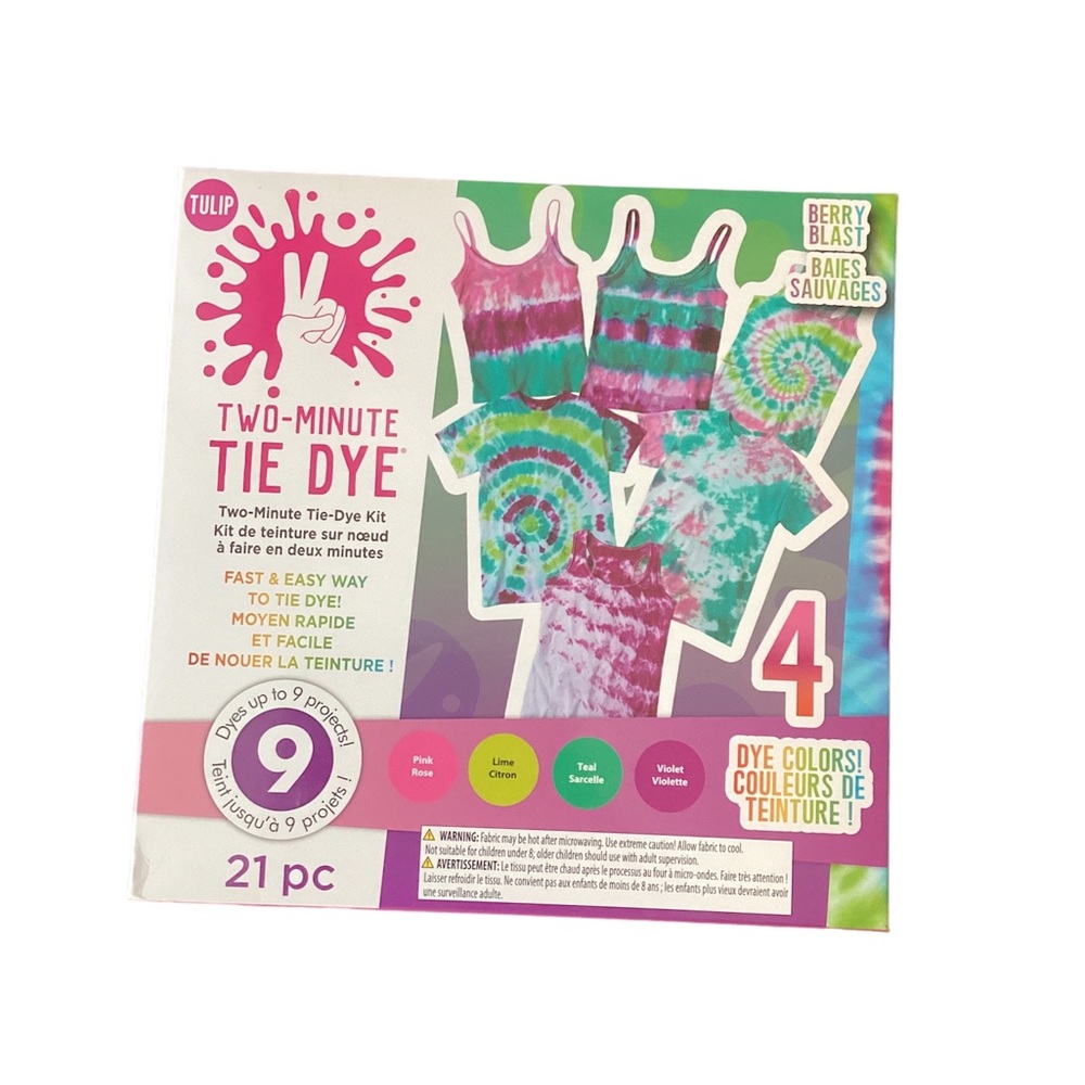 Tulip Two Minute Tie Dye Kit | new | gift idea birthday easter Christmas | berry